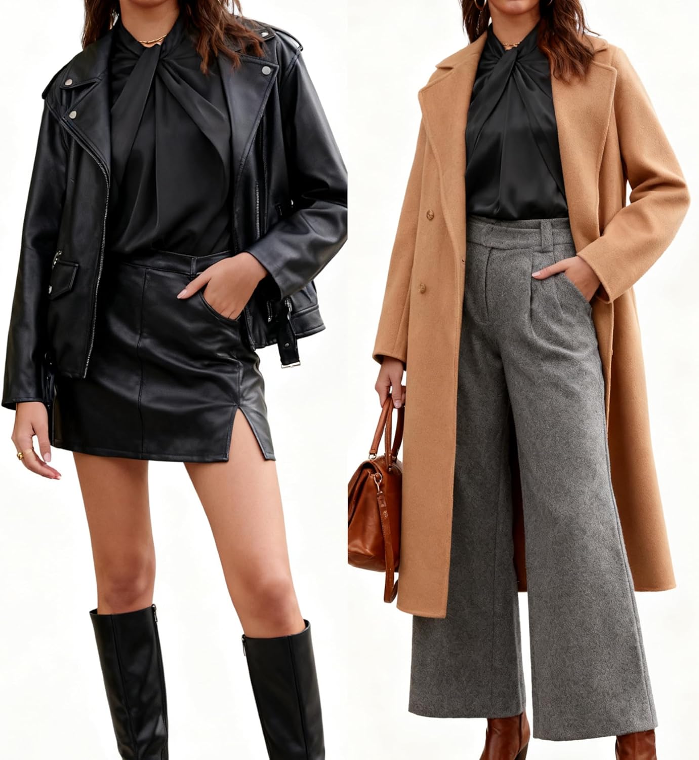 GRACE KARIN Women's Long Sleeve Satin Blouse,Mock Neck Work Silk Shirts,Dressy Tops for Business Casual Office - Image 3