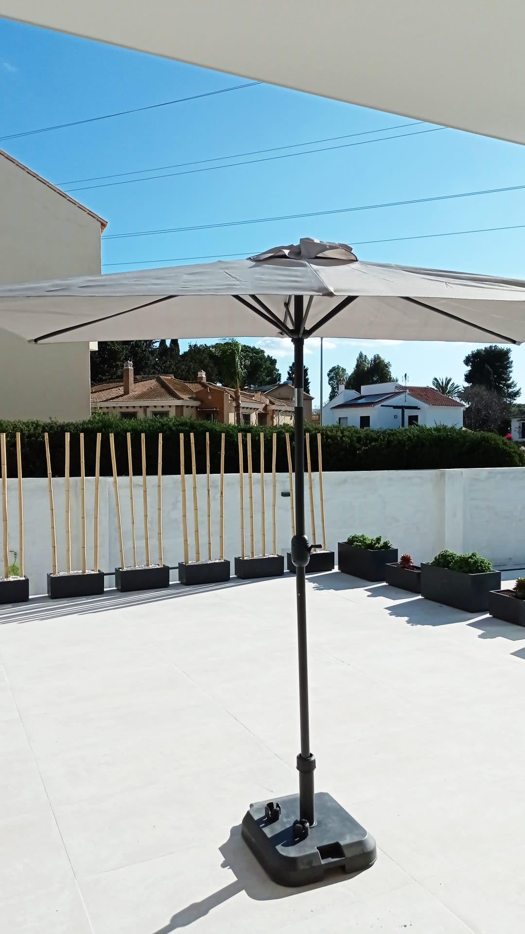 Suinga Set di 4 Canne di bambù decorativi in ​​bambù da 180 cm, 35/40 mm, tutori rotondi in legno, paletti da giardino, separazione