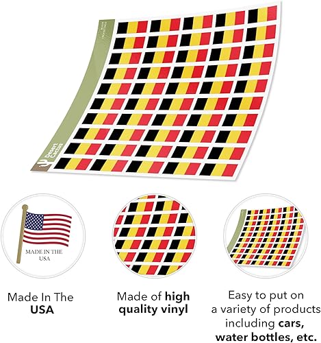 Miniatura 3 de Desert Cactus Pegatinas de bandera de Bélgica, calcomanías rectangulares de 1 pulgada, hojas rectangulares de 50 piezas en total con logotipo para