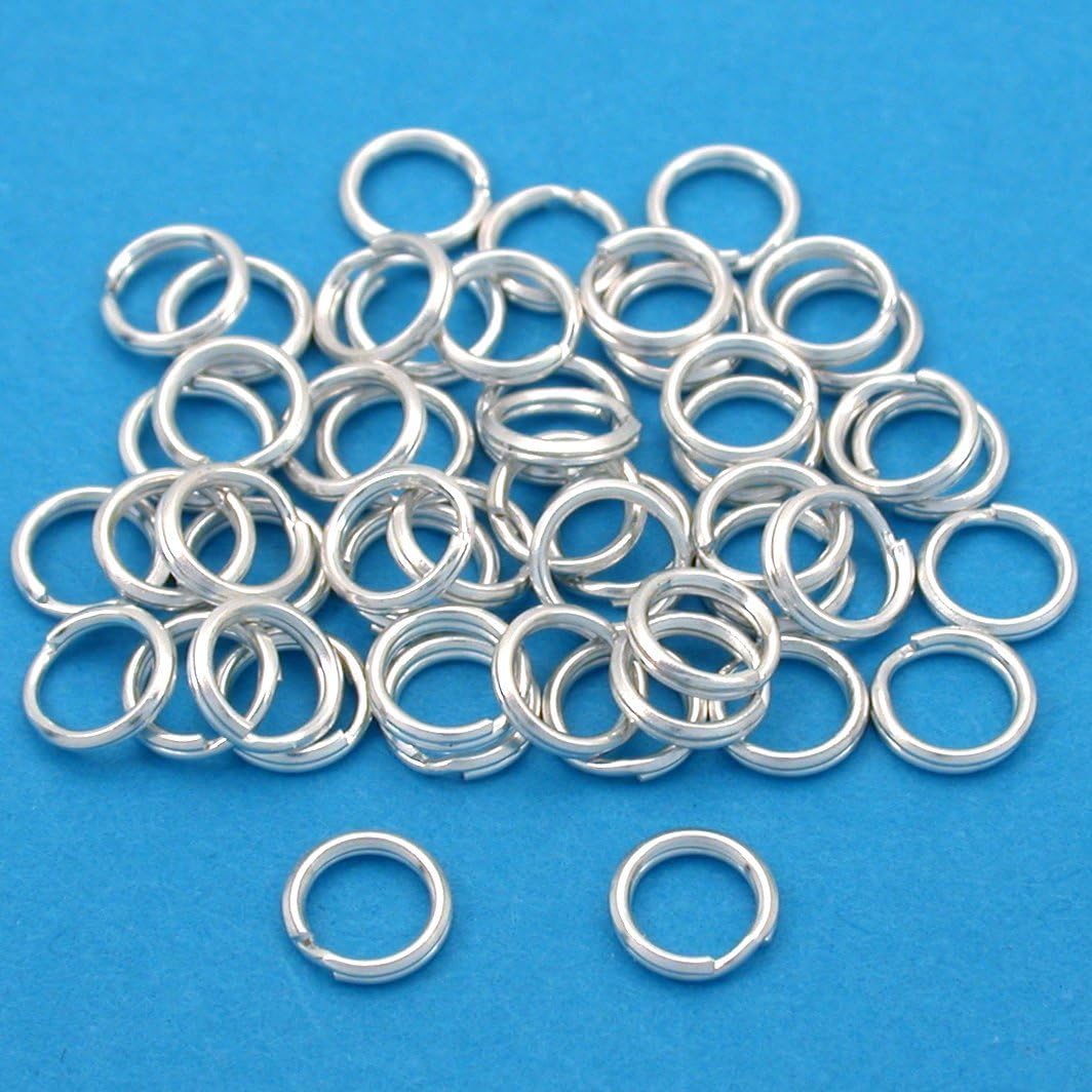 50 Sterling Silver Split Rings Beading Findings 6mm New