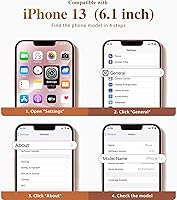 Vista 6 de GVIEWIN Funda de mármol para iPhone 13, con protector de pantalla y protector de lente de cámara