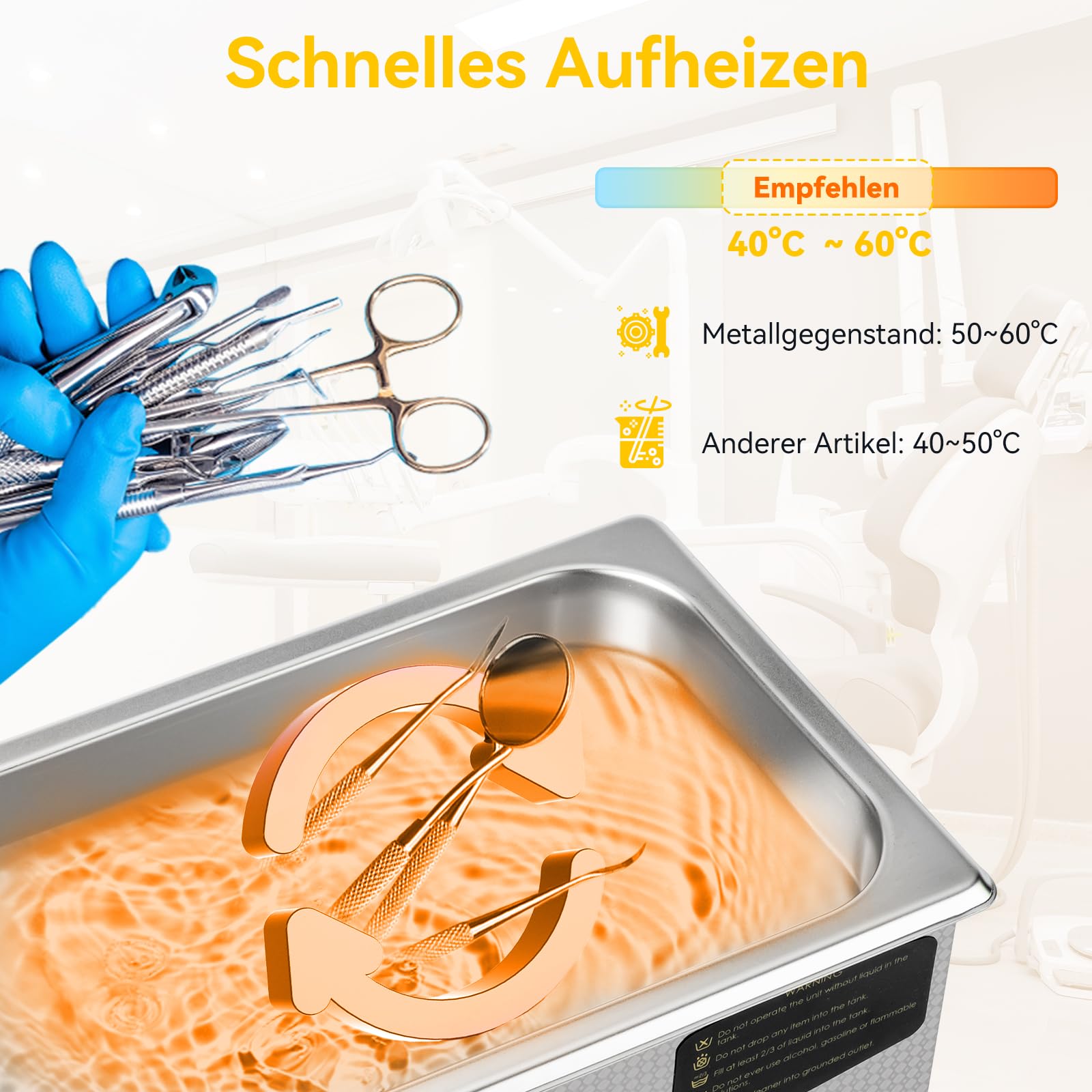 Ultraschallreinigungsgerät 3L Mit Zwei Leistungsstufen (Voll-/Halbleistung), Heizung, Timer & Entgasungsfunktion – Ideal Für Vergaser, Bauteile, Schmuck, Brillen, Zahnprothesen, Leiterplatten