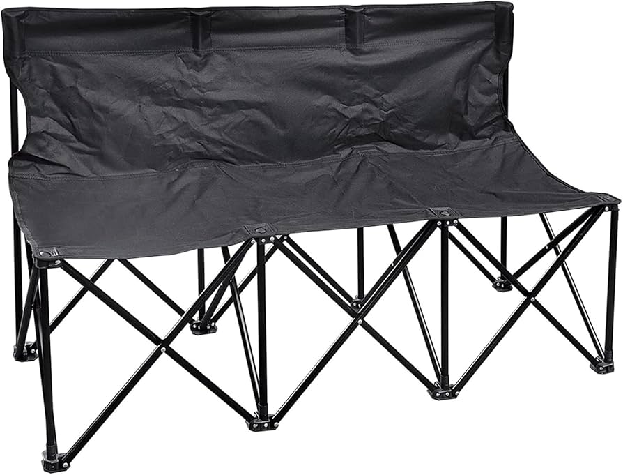 アウトドアベンチ 折りたたみ式 3脚セット ウィッカー調折りたたみベンチ アウトドアベンチ 折りたたみ