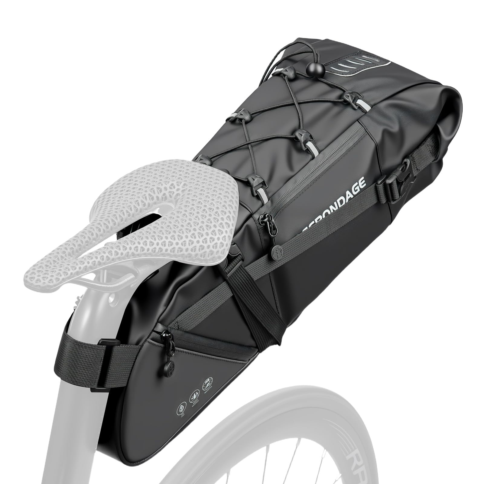 Voxlara 12 L Borsa da Sella per Bicicletta, 100% Impermeabile | Borsa Sottosella Borse Bici per Bici da Corsa e MTB Riflettent Portaoggetti da Sella Leggero Per Ciclismo Bike Bag