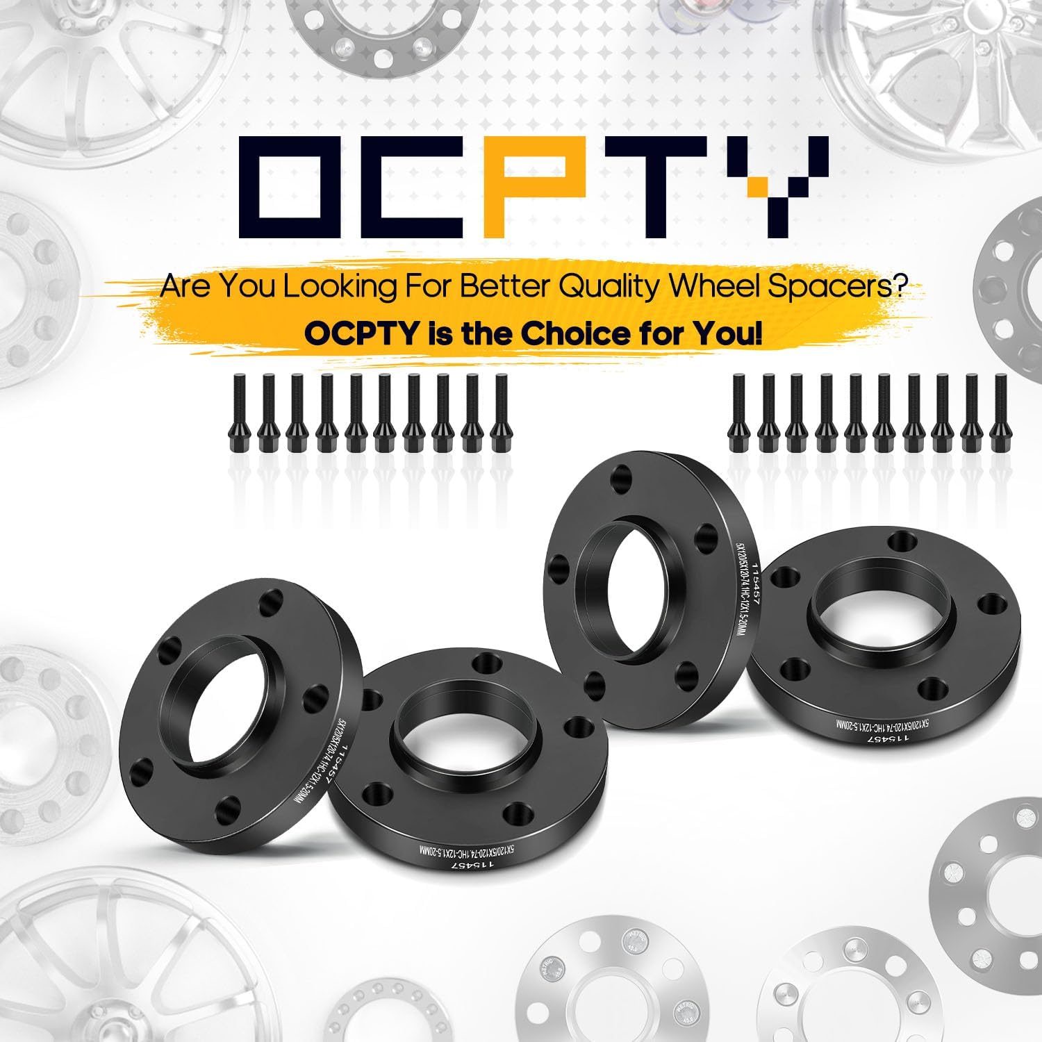 OCPTY 5x120mm to 5x120mm Wheel Spacers 20mm 5 Lug Hub-Centric spacers with 12x1.5 Studs fit for 1996-2003 525i 4PCS