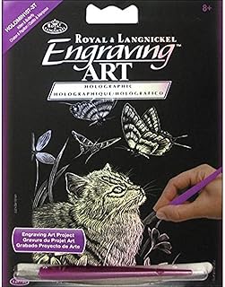 ROYAL BRUSH HOLOMIN-107 Holographic Foil Engraving Kitten & Butterfly Art Mini Kit, 5