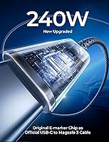 Vista 7 de LISEN Cable USB C a USB C, cables de carga rápida de 240 W, tipo C, cable de carga rápida tipo C PS/2, cable de carga para iPhone 17 16 iPad