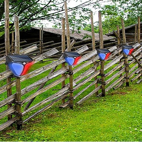 Miniatura 6 de Aolyty Luces estroboscópicas solares de advertencia con alarma de 90 DB para exteriores, paquete de 2 unidades, 4 modos de funcionamiento, sensor de