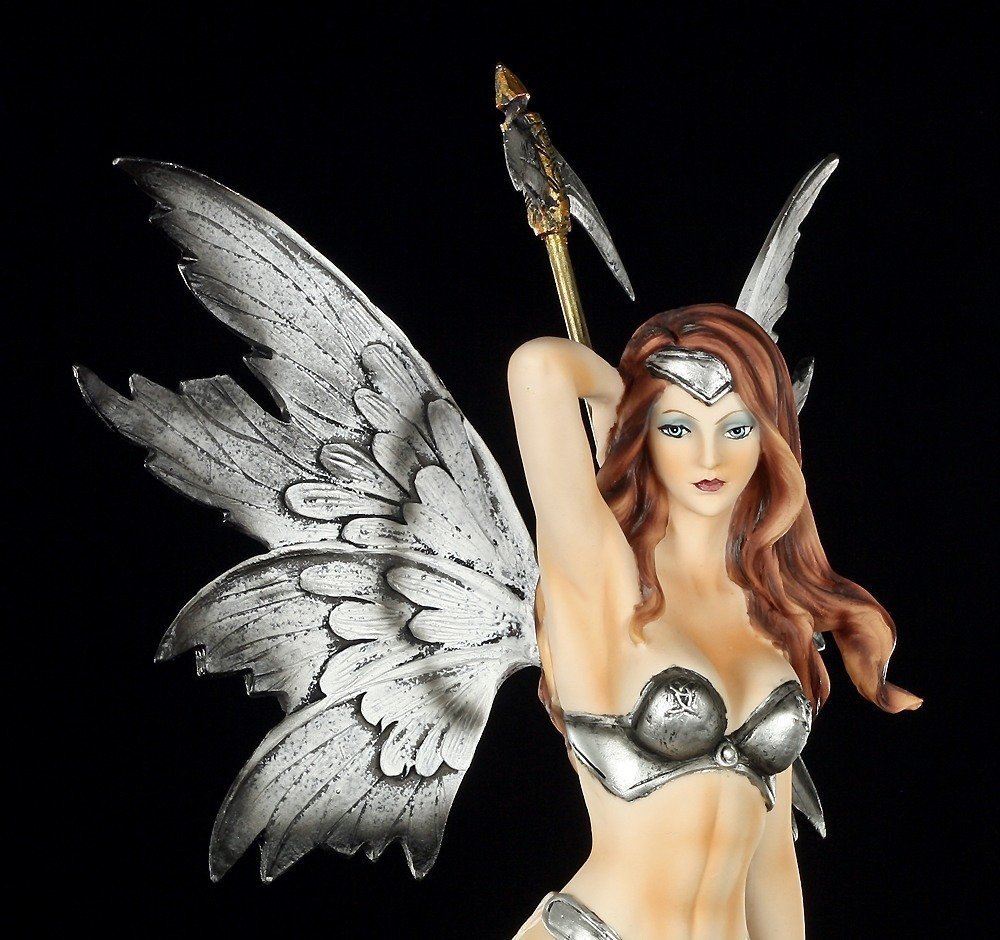 Unbekannt Figura di elfo – Guerriero con tigre bianca – Elfo Fata d'elfo Figura decorativa Fairy