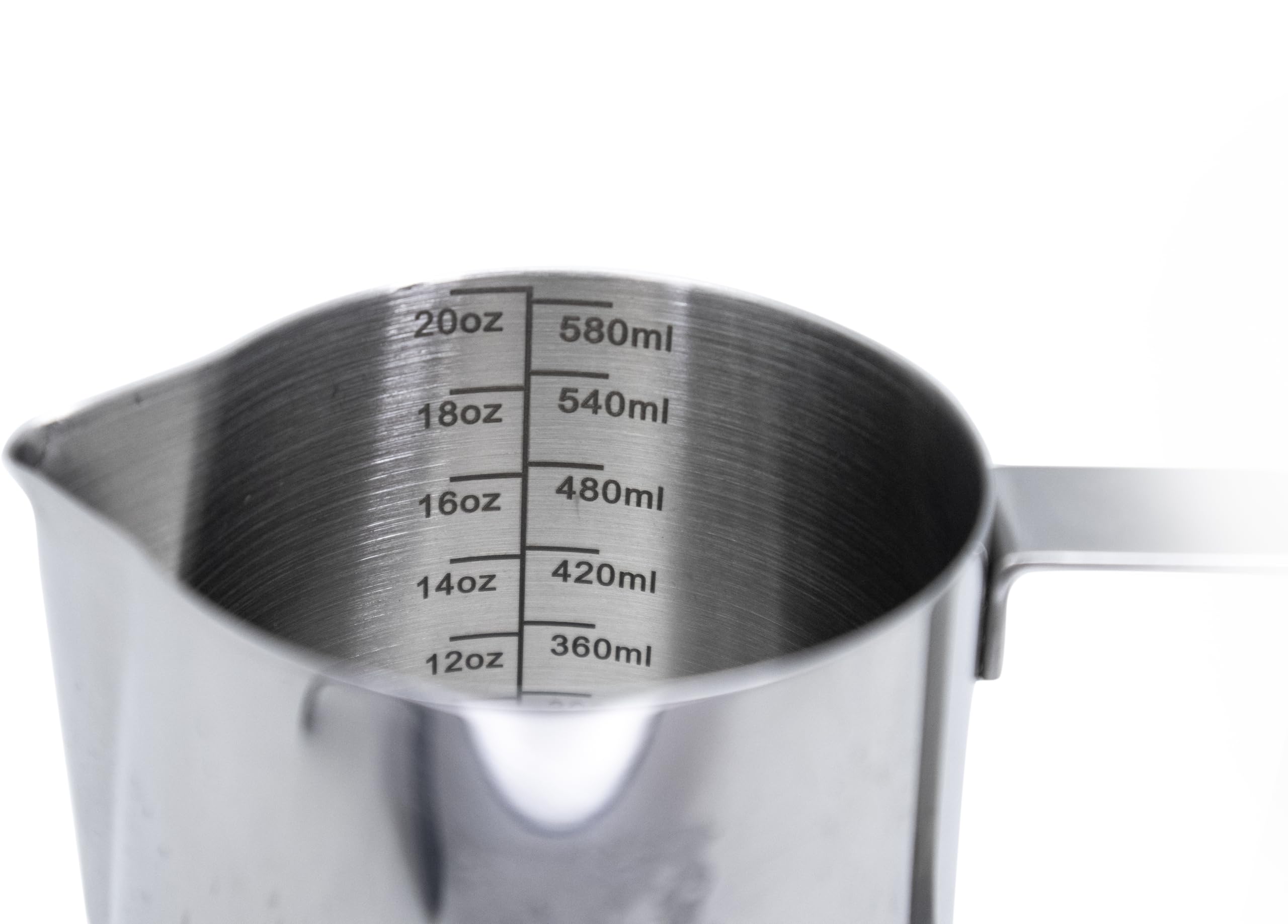 Nerthus FIH 1458 Milchkännchen Edelstahl 600 ml Pitcher Milch aufschäumen für Kaffee Cappuccino Latte Art