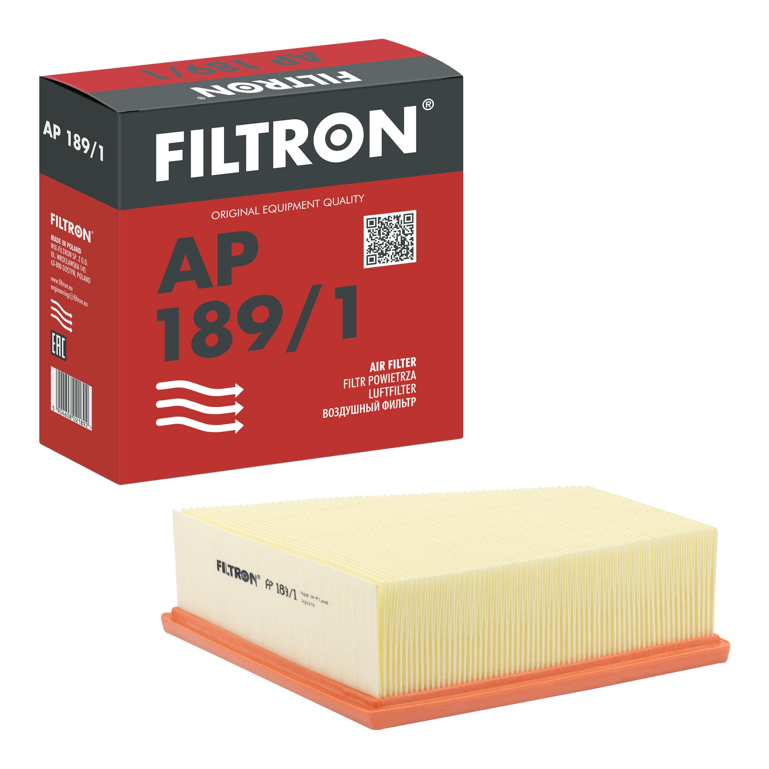 FILTRON AP 189/1 Air filter - for CARS + TRANSPORTERS