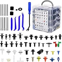 JNLK 1365Pcs Universal Car Retainer Clips Kit - 44 Sizes Nylon Push Pins for Toyota Ford Honda GM Chrysler + Tools & Storage Box