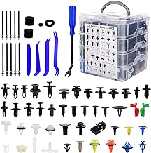 1365 piezas Clips de retención de empuje para auto, Clips de cuerpo Clips de sujeción de plástico Kit de clips de parachoques 44 tamaños más populares Nylon Auto Pin de empuje Rivets Set para Toyota GM Ford Honda Acura Chrysler, azul