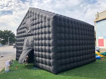 Large Black Inflatable Cube Wedding Tent Square Gazebo Event Room Big Mobile Portable Night Club Party Pavilion for Backyard/Outdoor Events