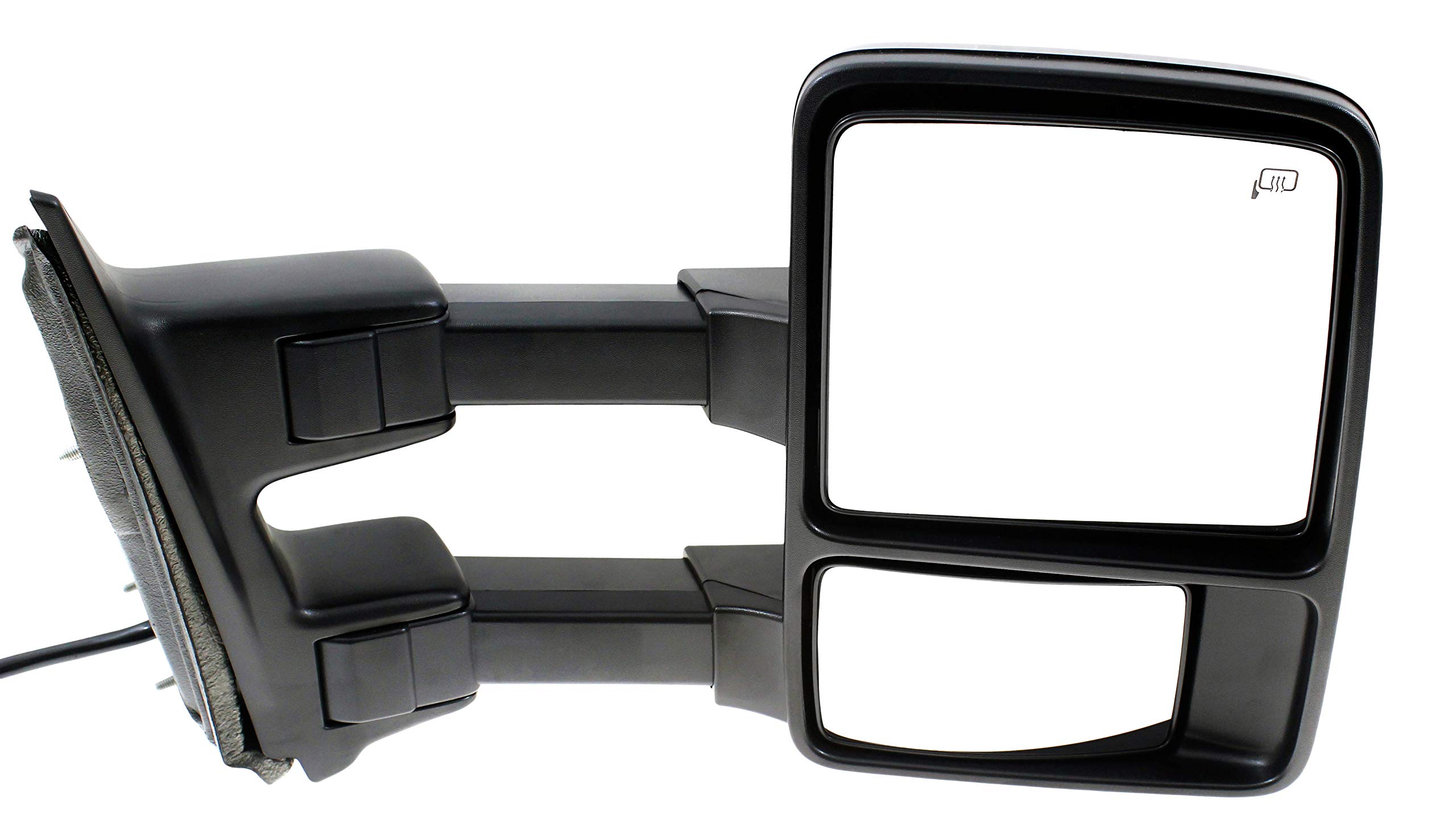 Kool Vue FD282ER-S Mirror for F-Series Super Duty 10-12 Right Side Towing Power Folding Heated W/Mem and Signal Light Auto Extended 2 Caps (Chr/Paint to Match)
