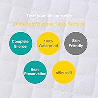 Vista 3 de Protector de colchón para cuna con cremallera, funda impermeable para colchón de cuna, transpirable y absorbente, funda de 6 lados totalmente