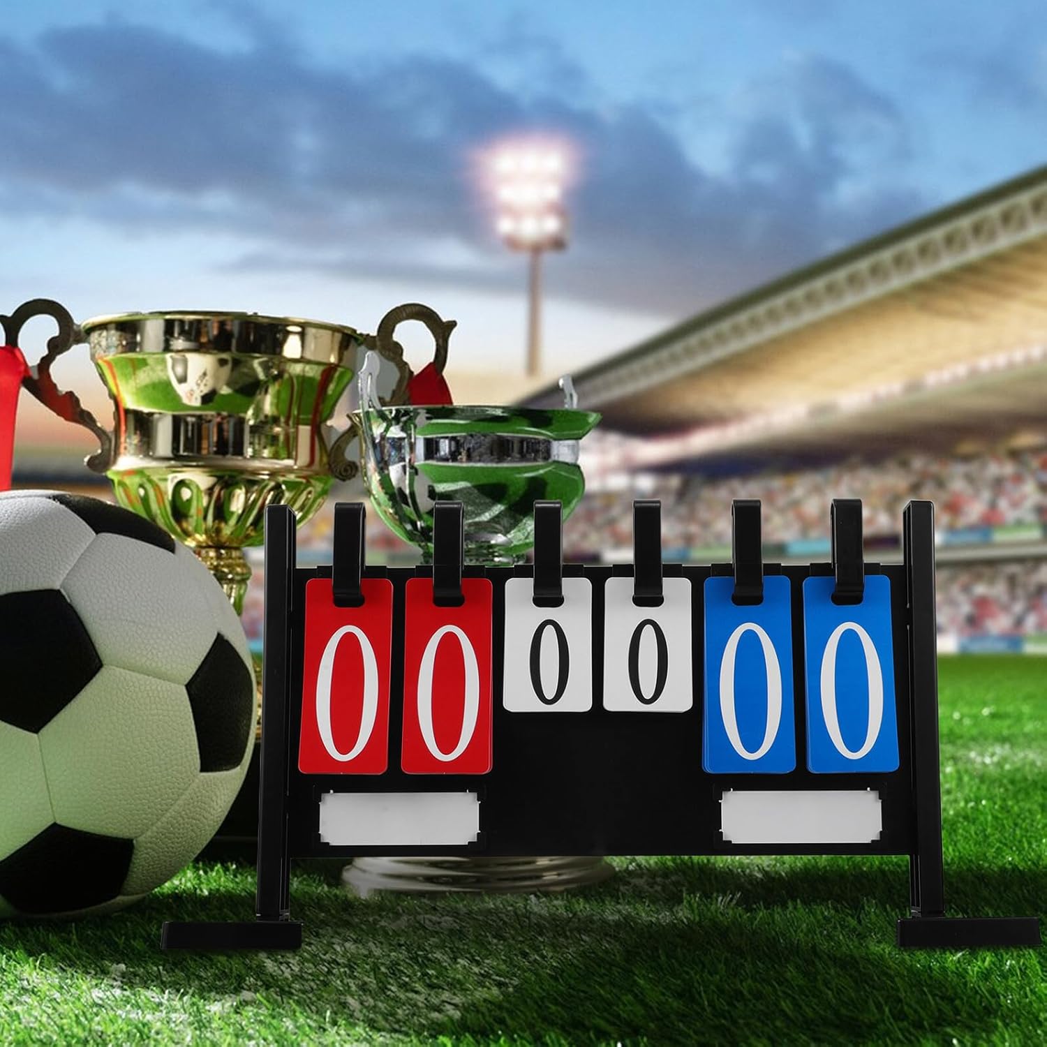 Portable Multi-Sports Scoreboard with Large Visible Numbers Weatherproof Design and Easy Quick-flip Operation for Indoor Outdoor Football Tennis Volleyball Basketball