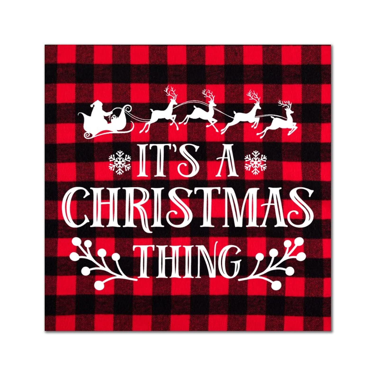 Plaque Noël en bois rustique It's A Christmas Thing de 35cm