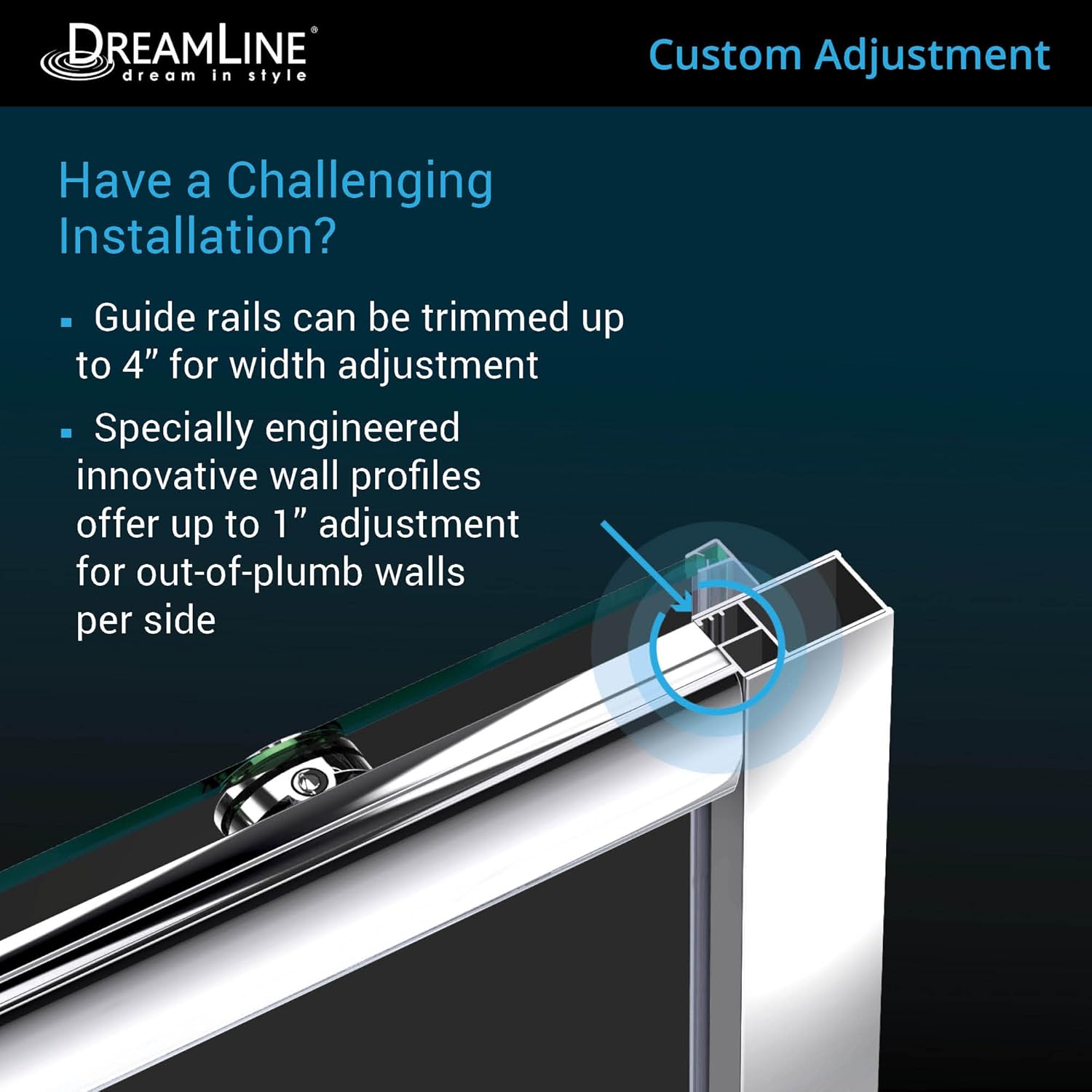 DreamLine Infinity-Z 30 in. D x 60 in. W x 76 3/4 in. H Clear Sliding Shower Door in Chrome, Left Drain Base and Backwalls, DL-6116L-01CL