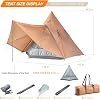 LETKIND 6 Person Camping Tent 12x12ft Teepee Tent Waterproof Professional Canvas Tent with Water-Resistant Material, Double Layer Design and Mesh Windows, Easy Setup for Adult Family Outdoor Camping