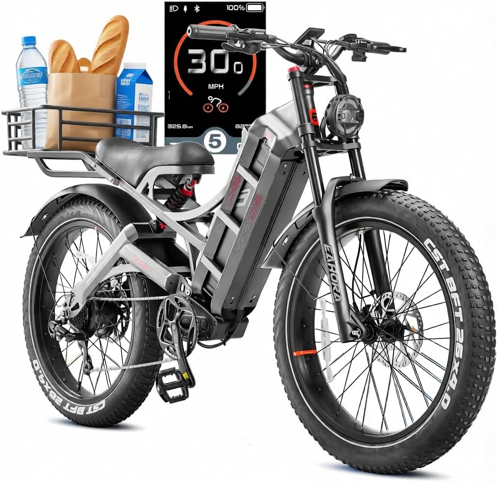 2026 eAhora Romeo Pro 3 Electric Bike for Adult, Peak 5600W Dual Motor, 50mph, 60V 80Ah Battery, 250 Miles Long Range, 26”*4.0 Fat Tire, Air Suspension, App, Commute, Delivery, All-terrian