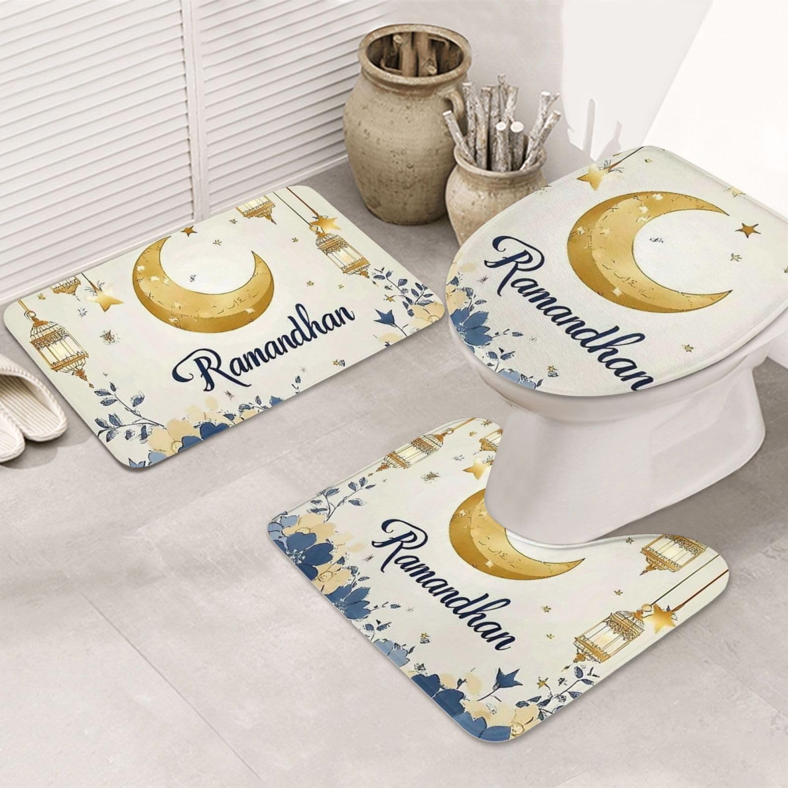Alfombras de baño Ramadan Moon con base antideslizante para evitar caídas en duchas