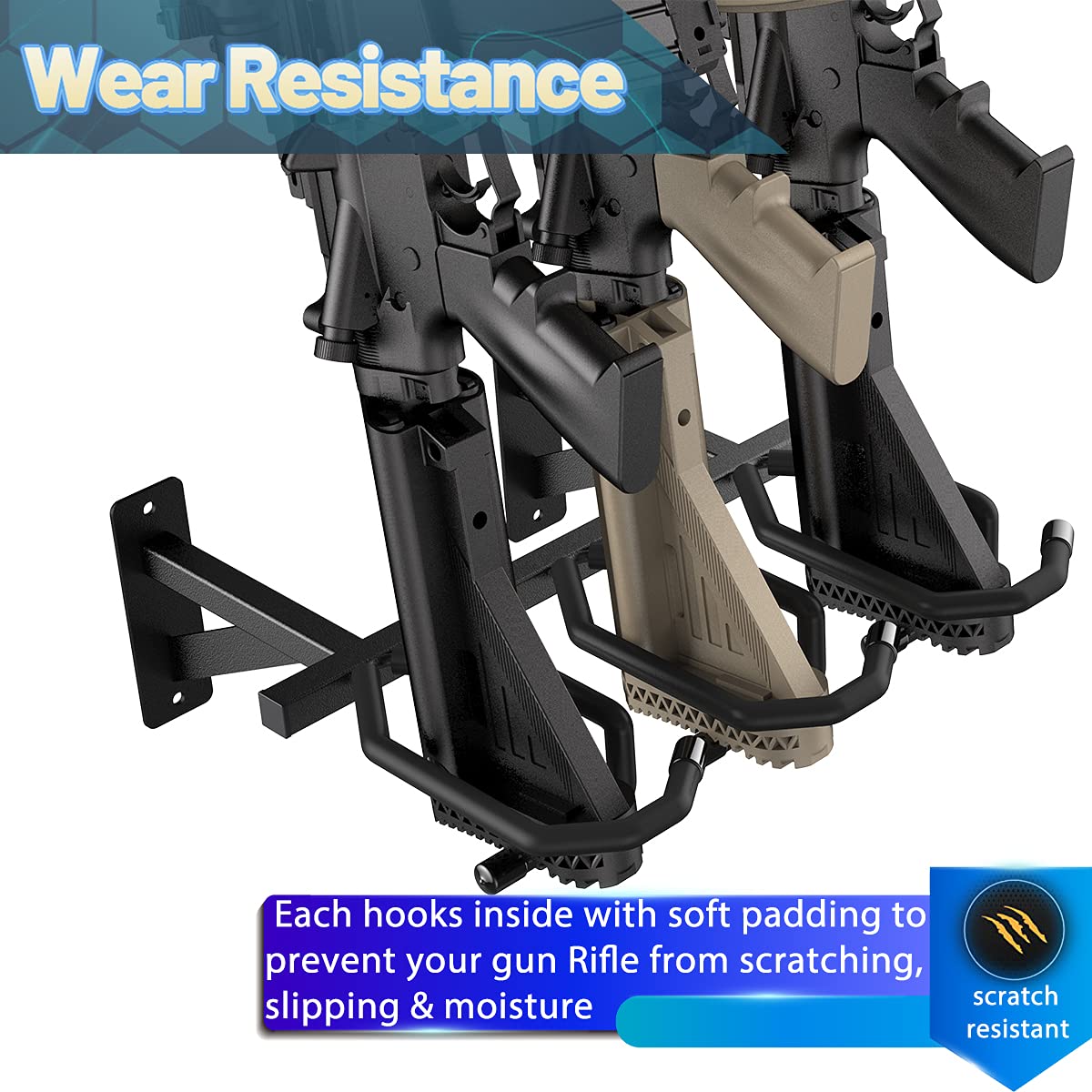 DD Metal Gun Rack Wall 2x3slot Gun FreeStanding Rifle Rack,HeavyDuty