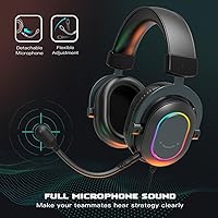 Vista 8 de FIFINE Gaming Microphone and USB Streaming Headset Kit, PC Podcast Condenser Mic with Boom Arm, Pop Filter, Mute, Wired Headphones with 7.1 Surround