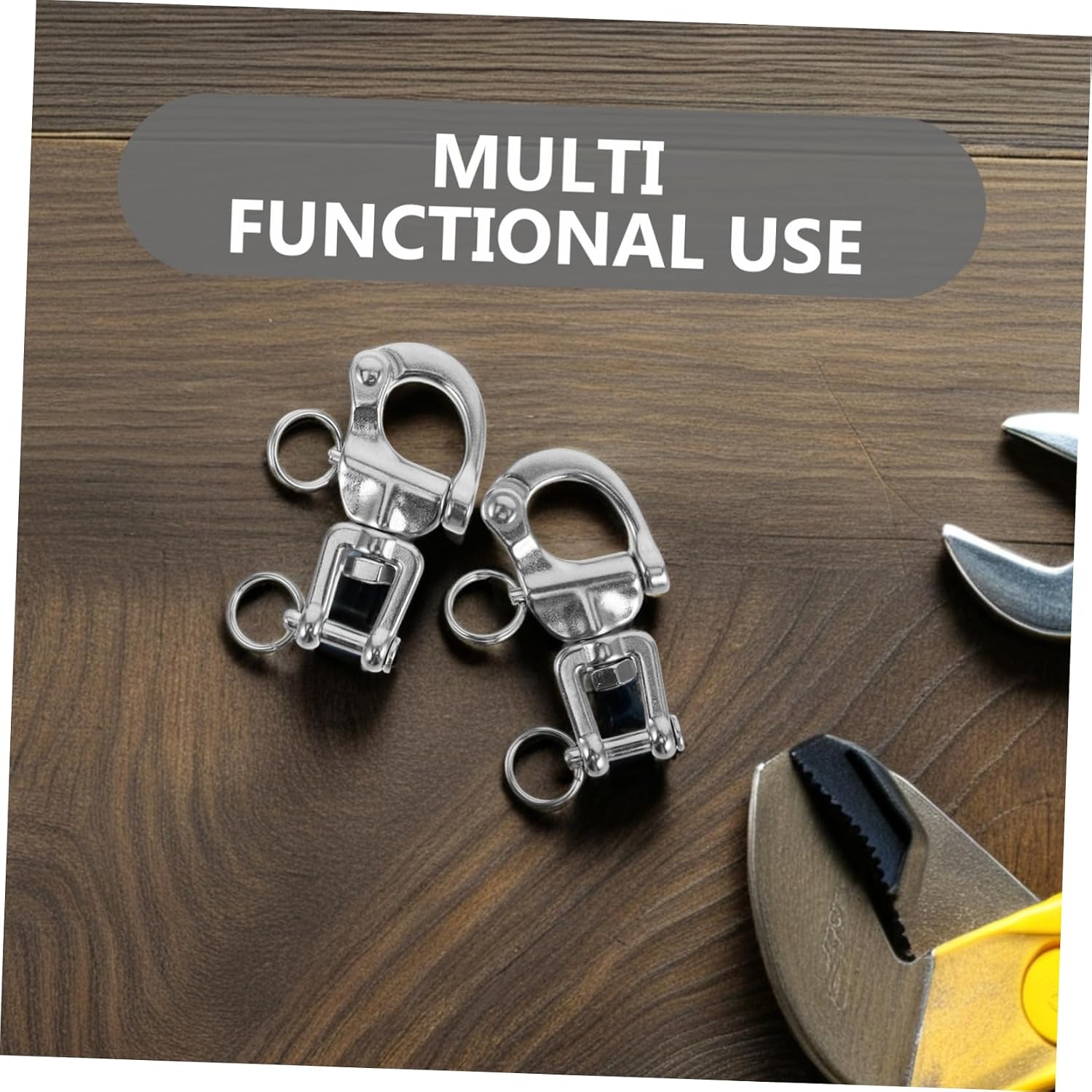 2pcs 316 Stainless Steel Quick Release Snap Hook Swivel Carabiner for Marine Rigging Heavy Duty Sailing Hardware Accessories for Boating and Outdoor Use