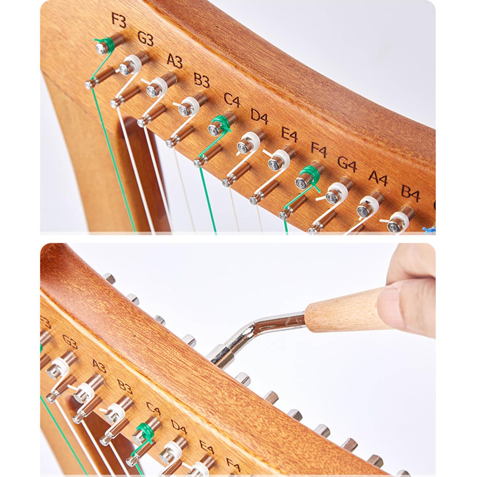 Arpa celtica irlandese, 19 corde, in legno di mogano, con chiave per accordatura e custodia, 3 fori per una ricca risonanza, per adulti principianti e giocatori professionisti