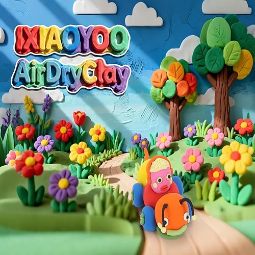 Miniatura 10 de Arcilla seca al aire para niños, kit de arcilla mágica de modelado de 104 colores, suave y antiadherente, juguetes de modelado de artes y 104