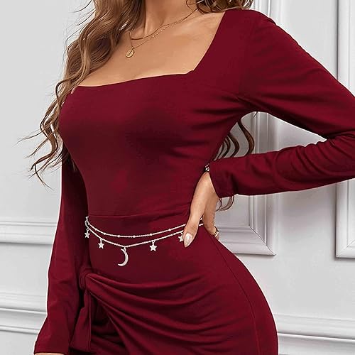 Miniatura 4 de Layered Moon Star Belly Chain Beads Waist Chain SilverGold Body Chain Jewelry Accessories for Women and Girls