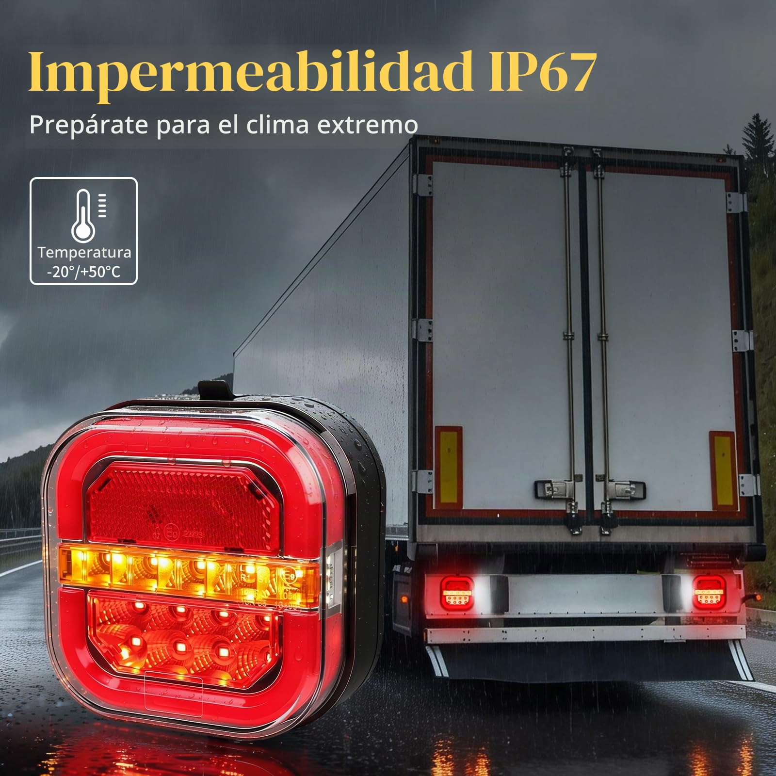 inalámbrica Luces traseras remolque led magnéticas 12v wireless - recargable, impermeable, sin cable, homologada E