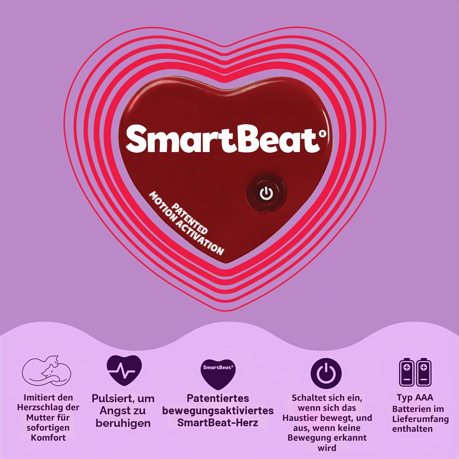 Snuggle Kitty Heartbeat Katzenspielzeug für Kätzchen und Katzen, mit echtem Puls und Wärmekissen, beruhigende Schlafhilfe bei Katzenangst, New Kitten Essentials – Grau und Weiß
