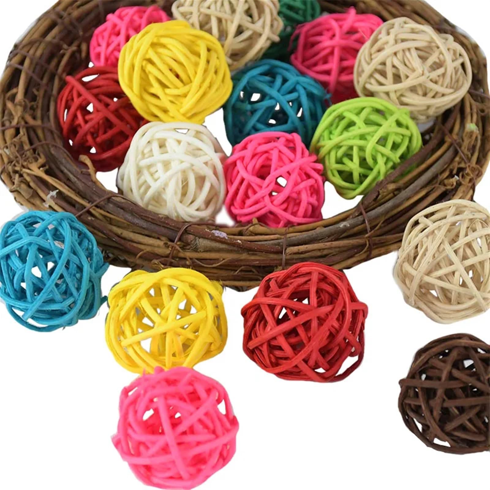 12 Palle Decorative In Rattan Vimini Naturale: 10 Cm, Per Matrimoni, Feste E Decorazioni - 3