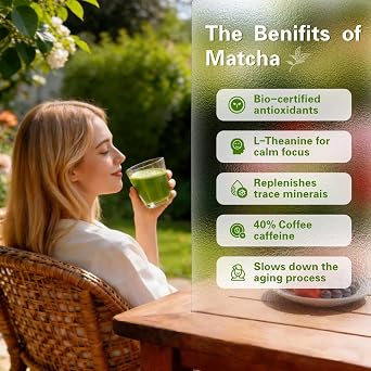 Organic Ceremonial Grade Matcha Green Tea Powder, 100% Pure Unsweetened No Additives, full of rich vegetal flavor, for Matcha Lattes or Traditional Tea Preparation, Vegan, 1.06oz Tin
