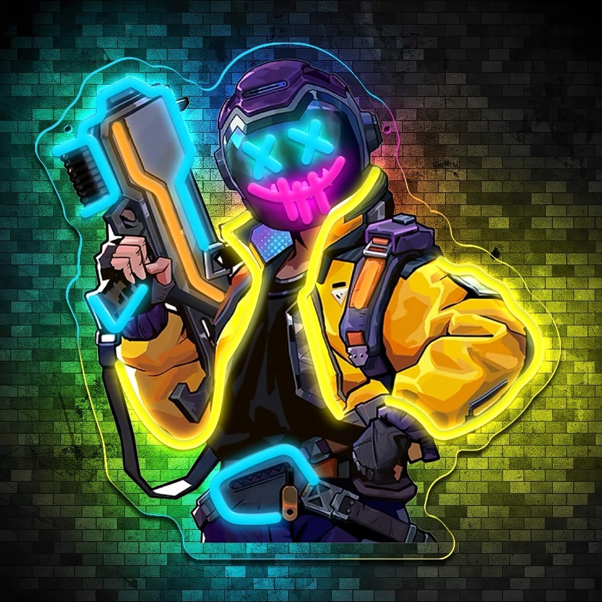 Anime Neon Sign, Joker Gamer Led Neon Light Signs for Wall Decor Clown Game Neon Signs for Bedroom Man Cave Brithday Party Gaming Room Decor Gifts for Gamer Men(13.2"*13")