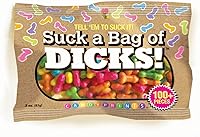 Vista 1 de Suck A Bag of Dicks - Caramelos en forma de pecker para adultos - Dile que lo chupen! - 100 piezas - 3 onzas