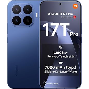 XIAOMI 17T Pro Smartphone 12GB+512GB- Handy mit Android, 6.83" 144Hz Eye-Care Display, 7000mAh Silizium-Kohlenstoff-Akku, Lei