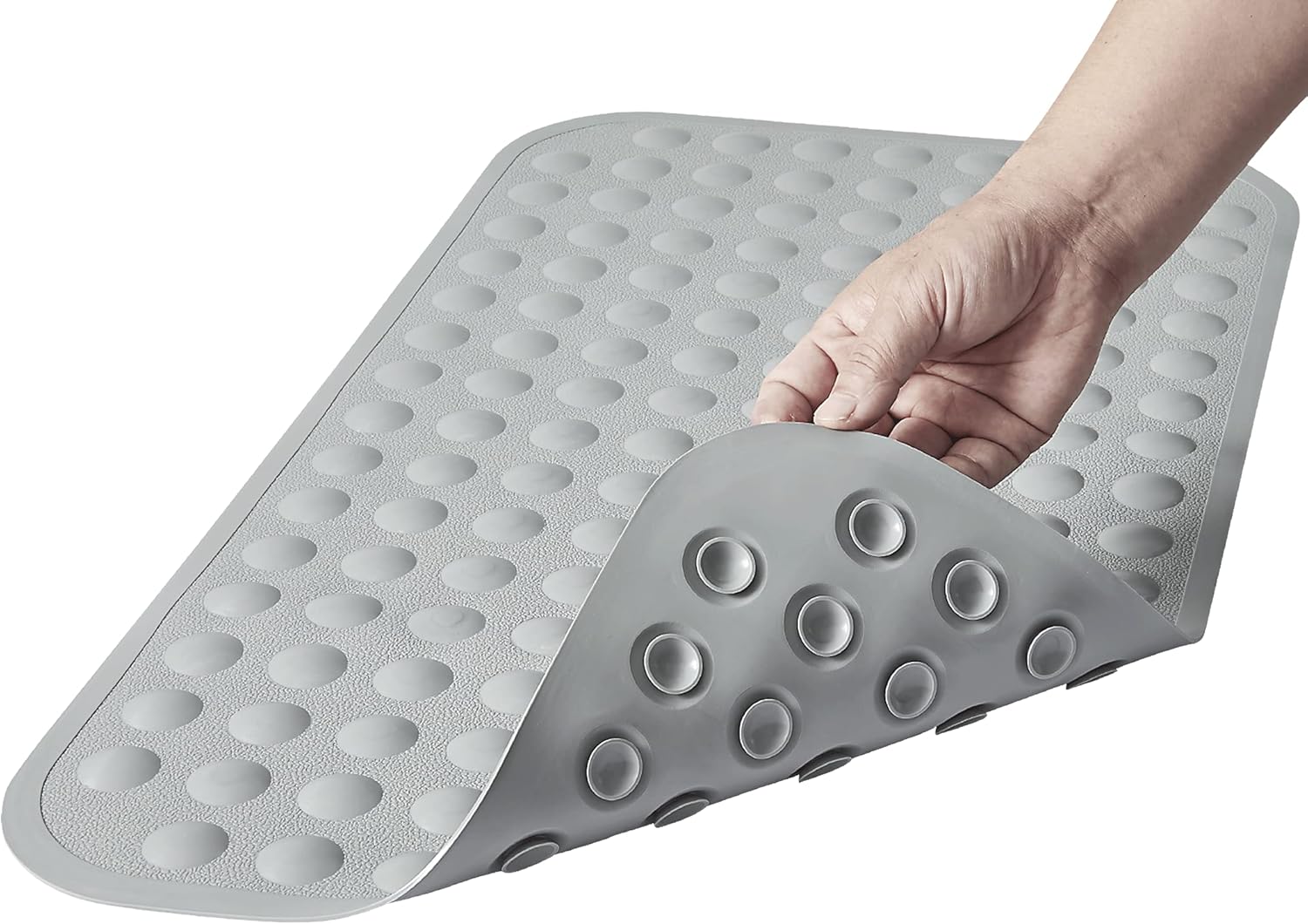 Yanzifly Bathtub Mat Non Slip Bath Mat for Tub Silicone Soft & Safe, Bath Tub Mat Non Slip Shower Mats, Suction Cups Bath Tub Anti Slip Matt for Kids Elderly Non Toxic, Machine Washable-Grey : Home & Kitchen