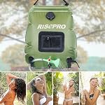 Solar Shower Bag, RISEPRO 5 gallons/20L Solar Heating Premium Camping Shower Bag Hot Water with Temperature 45°C Removable Hose on/Off Switchable Shower Head Hiking Climbing Summer Shower