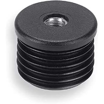 2 Threaded Bushings Plastic Black with Galvanised Steel Nut for Round Pipes