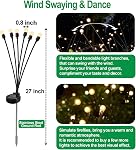 SIOTMERA 4Count Éclairage solaire Étanche à l'extérieur IPX5, Lumières de jardin solaire, lumières de lucarne à travers le vent, lumière de Noël à l'extérieur, pour l'éclairage de la pelouse de triage, 6LED WarmYellow