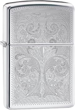 Zippo Lighter Ornate Design Engraved - High Polish Chrome 78498