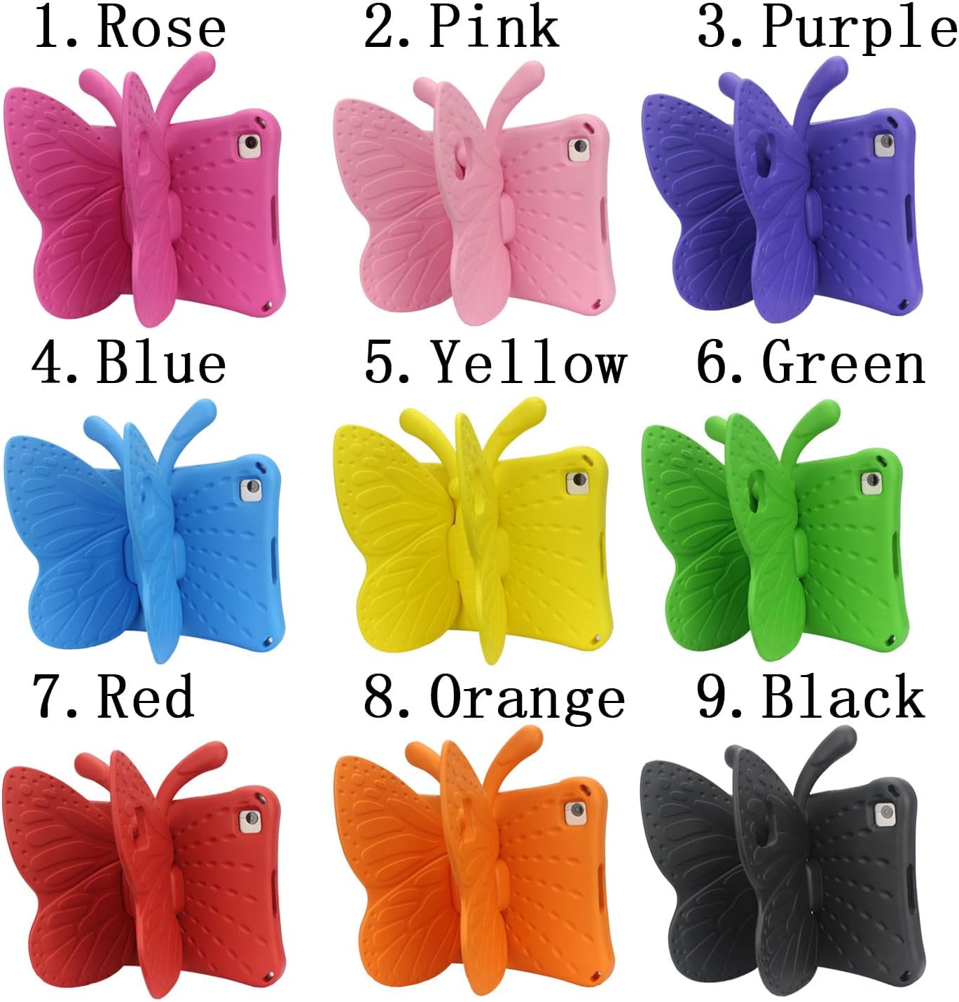 Kids Tablet Case for Honor Pad X8 Lite 10.1",Eva Heavy Duty Shockproof Cover with Pencil Holder,Folding Kickstand,Butterfly Shape Cartoon Case for Children