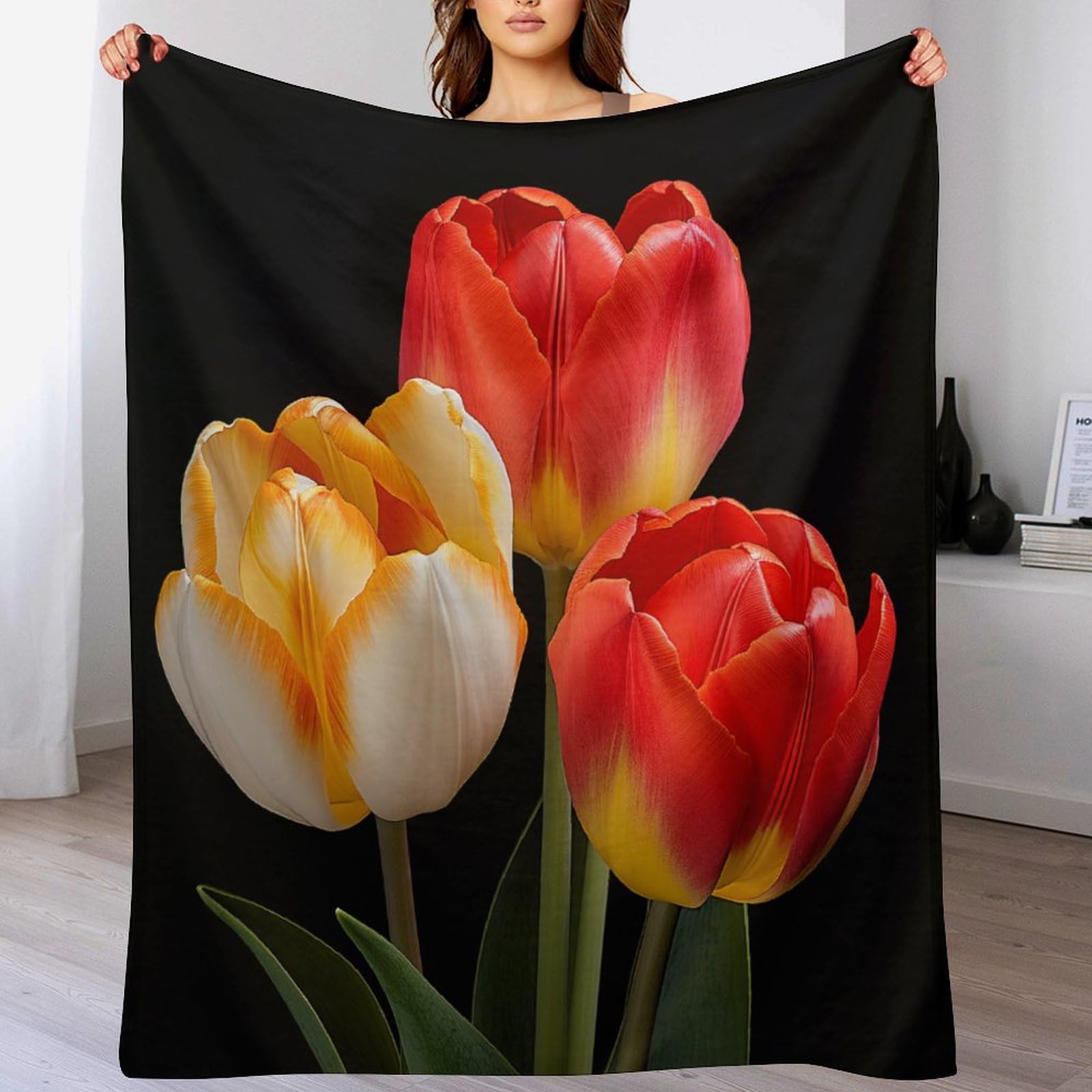 Couverture en flanelle de confort et chaude motif fleur 130x180cm