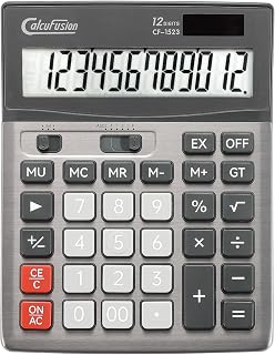 Desktop Calculator 12 Digit with Large LCD Display Big Buttons Basic Standard Function Solar Calculator with Battery Desk Calculators for Office School Home CF-1523