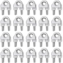 Wire Rope Clip, Luckkyme Wire Rope Clamp 20PCS Stainless Steel 1/4" M6 Wire Rope Cable Clip Clamp