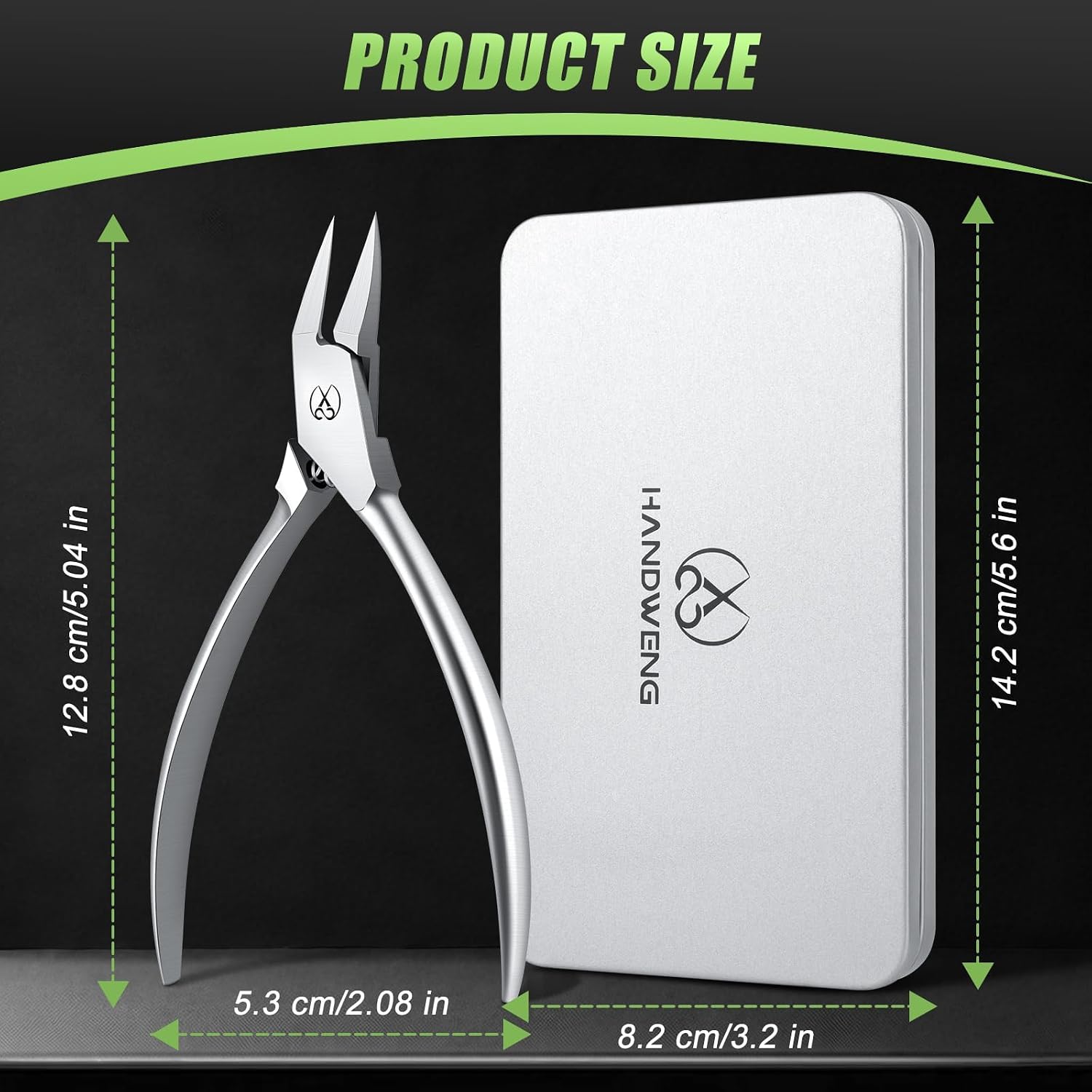 Ingrown Toenail Clippers for Seniors Thick Toenails, Straight Nail Clipper for Men, Heavy Duty Toe Nail Clippers for Thick Nails with Long Handle, Ultra Sharp Stainless Steel Fingernail Clippers