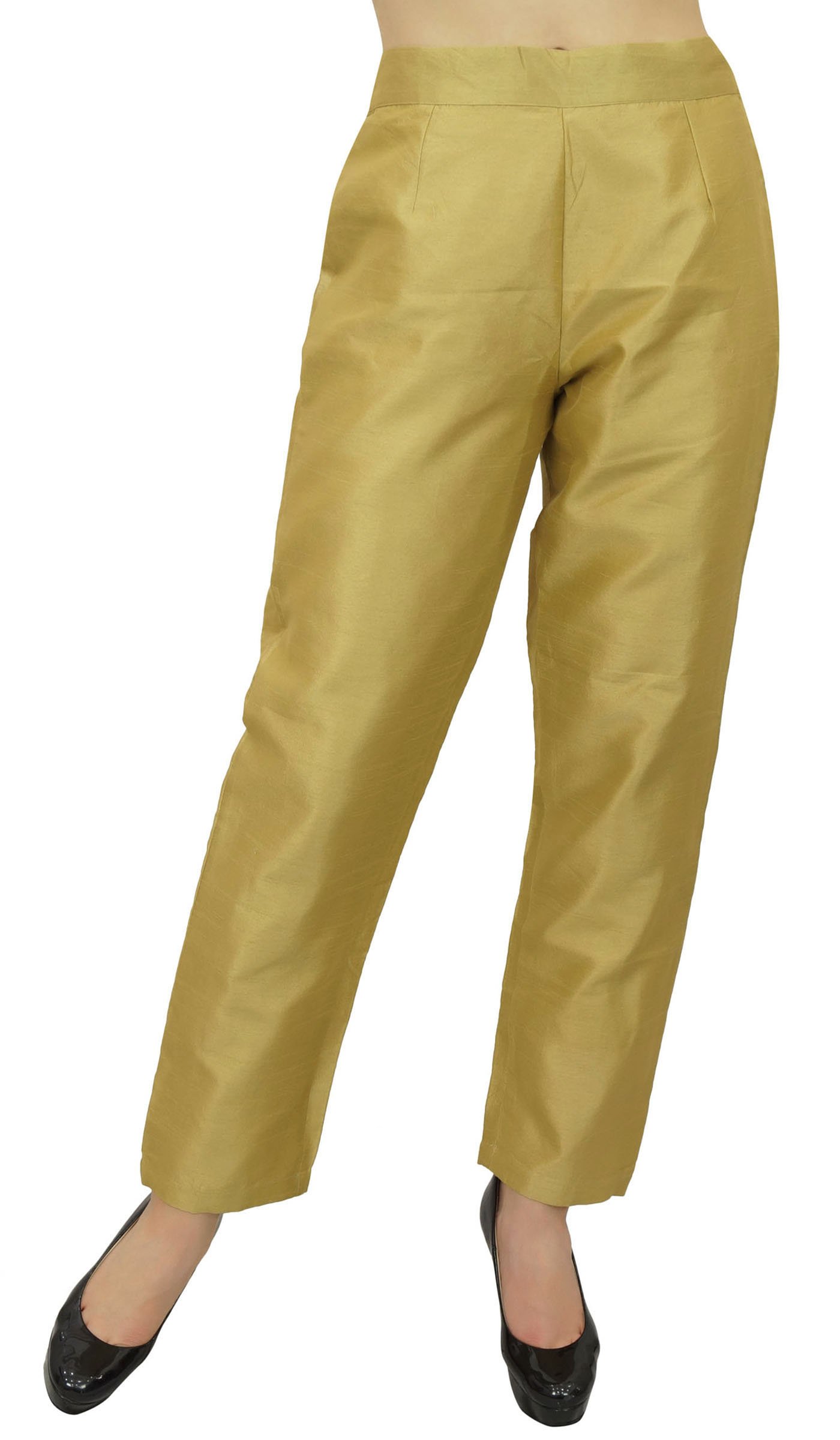 Solid High Waist Pants for Womens Casual Elastic Waist Back Narrow Bottom Trousers